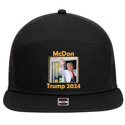 Mcdon Donald Trump 2024 Election 7 Panel Mesh Trucker Snapback Hat