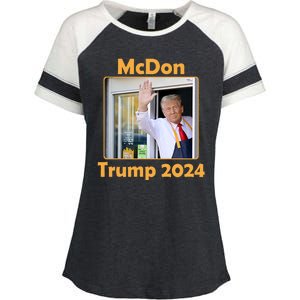 Mcdon Donald Trump 2024 Election Enza Ladies Jersey Colorblock Tee