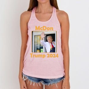 Mcdon Donald Trump 2024 Election Women's Knotted Racerback Tank