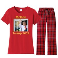 Mcdon Donald Trump 2024 Election Women's Flannel Pajama Set