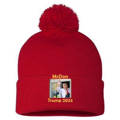 Mcdon Donald Trump 2024 Election Pom Pom 12in Knit Beanie