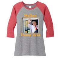 Mcdon Donald Trump 2024 Election Women's Tri-Blend 3/4-Sleeve Raglan Shirt