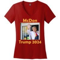 Mcdon Donald Trump 2024 Election Women's V-Neck T-Shirt