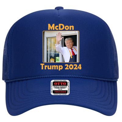 Mcdon Donald Trump 2024 Election High Crown Mesh Back Trucker Hat