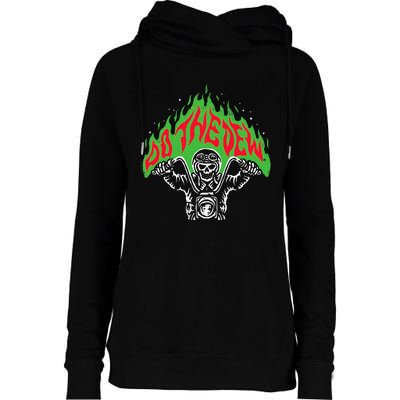 Mtn Dew Throttle Up Out Of Hell Womens Funnel Neck Pullover Hood