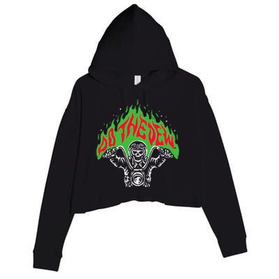 Mtn Dew Throttle Up Out Of Hell Crop Fleece Hoodie