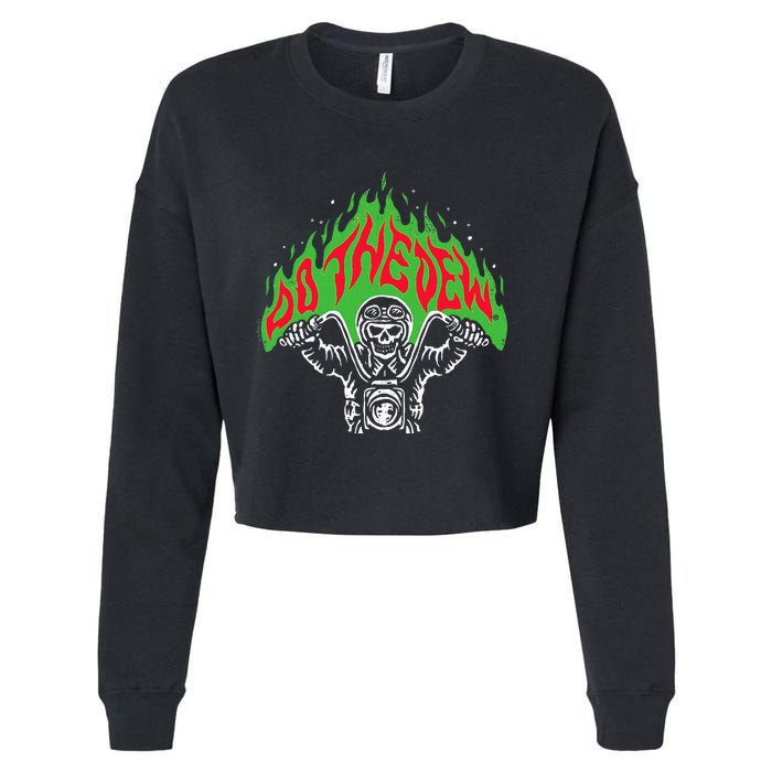 Mtn Dew Throttle Up Out Of Hell Cropped Pullover Crew