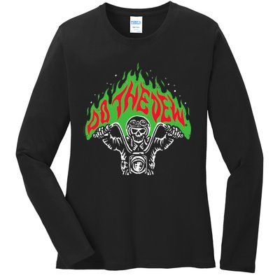 Mtn Dew Throttle Up Out Of Hell Ladies Long Sleeve Shirt