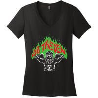 Mtn Dew Throttle Up Out Of Hell Women's V-Neck T-Shirt