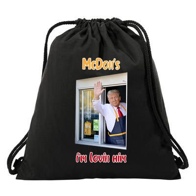 Mcdon Donald Trump IM Lovin Him Drawstring Bag