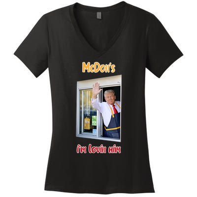 Mcdon Donald Trump IM Lovin Him Women's V-Neck T-Shirt
