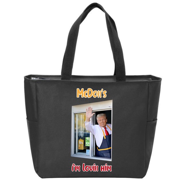 Mcdon Donald Trump IM Lovin Him Zip Tote Bag