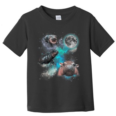 Moo Deng Three Moo Deng Moon Funny Hippo Toddler T-Shirt