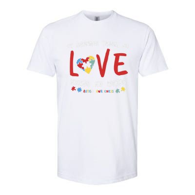 My Daughter Taught Me Love Needs No Words Gift Autism Aware Gift Softstyle® CVC T-Shirt