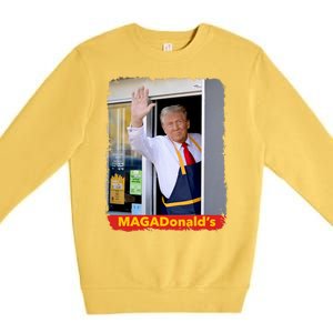 Maga Donalds Trump 2024 Mcdon Election Premium Crewneck Sweatshirt