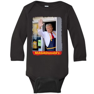 Maga Donalds Trump 2024 Mcdon Election Baby Long Sleeve Bodysuit