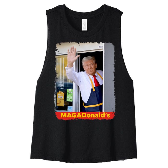 Maga Donalds Trump 2024 Mcdon Election Women's Racerback Cropped Tank