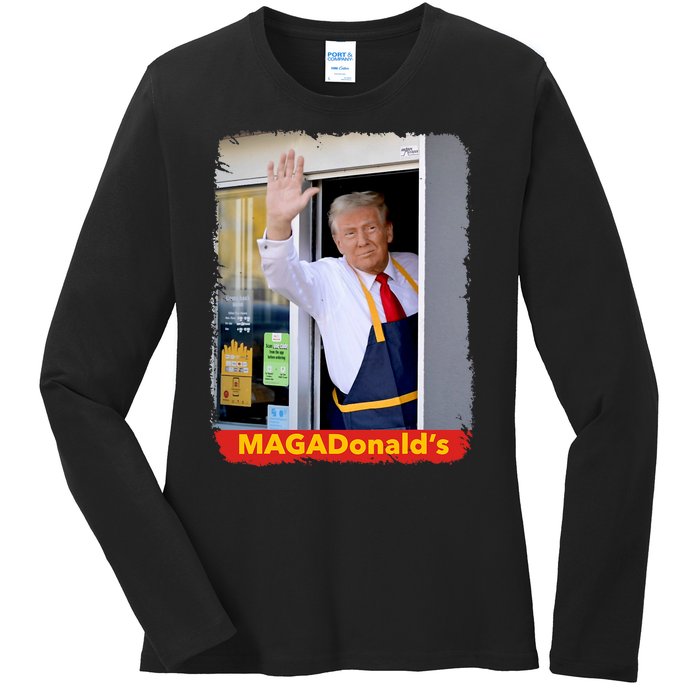 Maga Donalds Trump 2024 Mcdon Election Ladies Long Sleeve Shirt