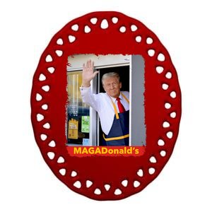 Maga Donalds Trump 2024 Mcdon Election Ceramic Oval Ornament