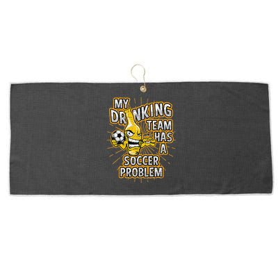 My Drinking Team Has A Soccer Problem Large Microfiber Waffle Golf Towel