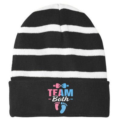 Mother's Day Track & Field Mom Marathon Running Striped Beanie with Solid Band