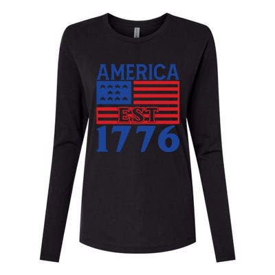 Memorial Day T  America Est Womens Cotton Relaxed Long Sleeve T-Shirt