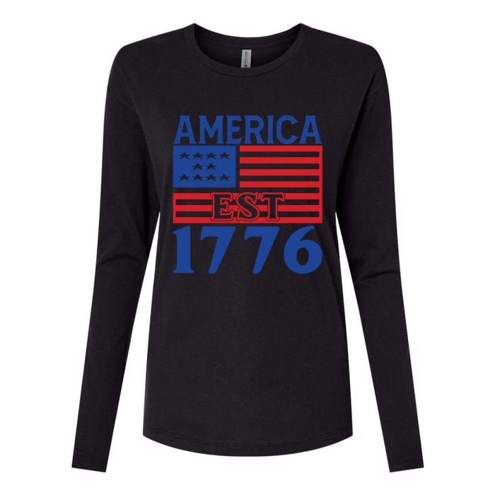 Memorial Day T  America Est Womens Cotton Relaxed Long Sleeve T-Shirt