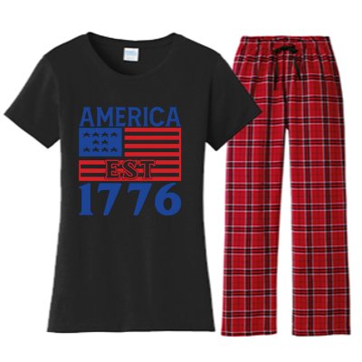 Memorial Day T  America Est Women's Flannel Pajama Set