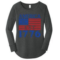 Memorial Day T  America Est Women's Perfect Tri Tunic Long Sleeve Shirt