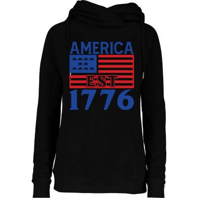 Memorial Day T  America Est Womens Funnel Neck Pullover Hood