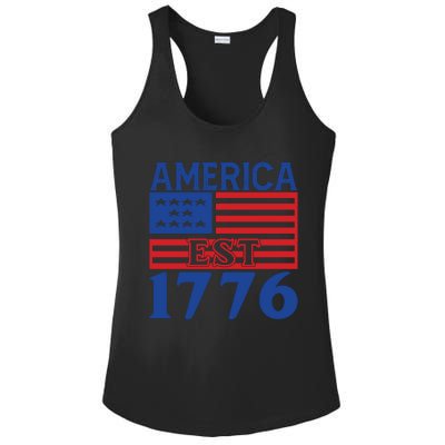 Memorial Day T  America Est Ladies PosiCharge Competitor Racerback Tank