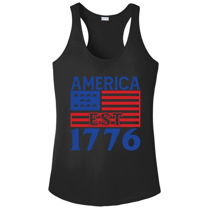 Memorial Day T  America Est Ladies PosiCharge Competitor Racerback Tank