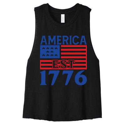 Memorial Day T  America Est Women's Racerback Cropped Tank