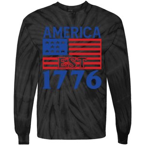 Memorial Day T  America Est Tie-Dye Long Sleeve Shirt