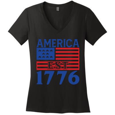 Memorial Day T  America Est Women's V-Neck T-Shirt