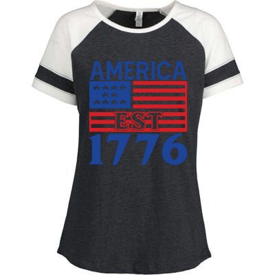 Memorial Day T  America Est Enza Ladies Jersey Colorblock Tee