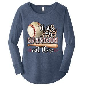 Mothers Day Thats My Grandson Out There Baseball Grandma Gift Women's Perfect Tri Tunic Long Sleeve Shirt