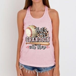 Mothers Day Thats My Grandson Out There Baseball Grandma Gift Women's Knotted Racerback Tank