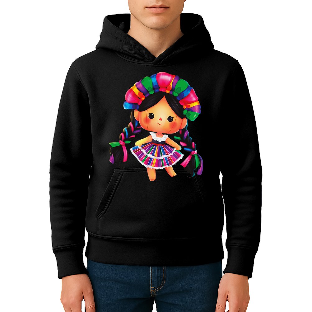 Muneca De Trapo Mexicana Mazahua Mexicans Otomi Maria Lele Kids Hoodie