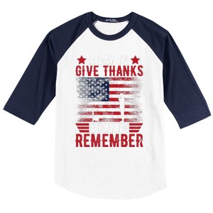 Memorial Day Tribute – A Day To Remember And Give Thanks Baseball Sleeve Shirt