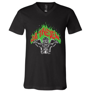 Mtn Dew Throttle Up Out Of Hell V-Neck T-Shirt