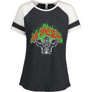 Mtn Dew Throttle Up Out Of Hell Enza Ladies Jersey Colorblock Tee