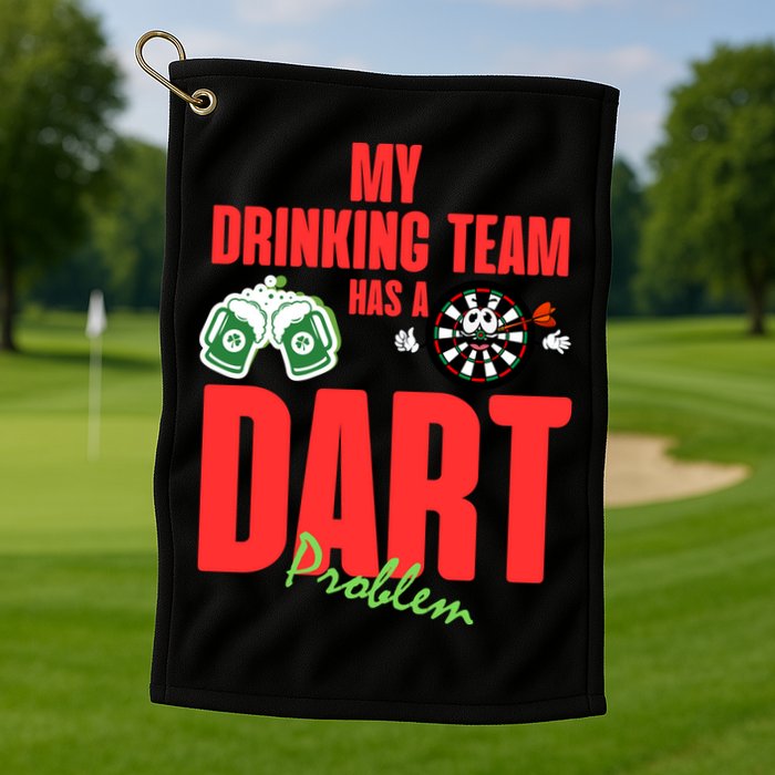 My Drinking Team Has A Dart Problem Golf Towel
