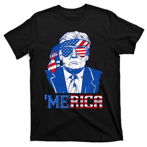 Merica Donald Trump Funny Trump American Flag T-Shirt