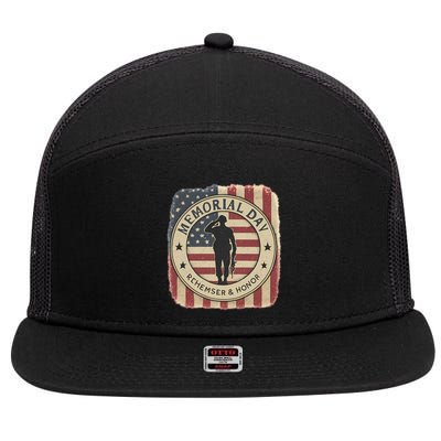 Memorial Day Tribute 7 Panel Mesh Trucker Snapback Hat