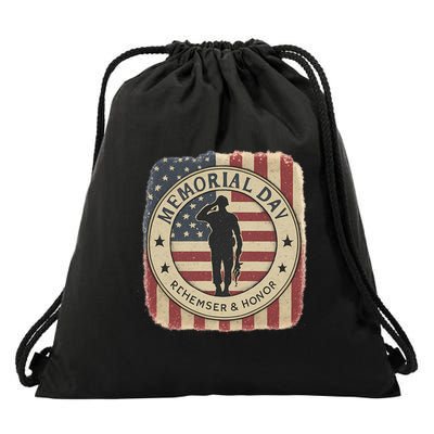 Memorial Day Tribute Drawstring Bag