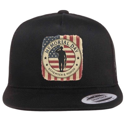 Memorial Day Tribute Flat Bill Trucker Hat