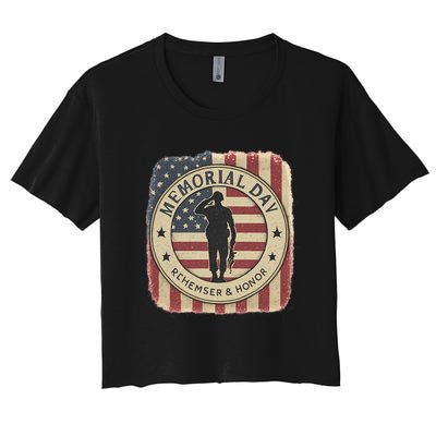 Memorial Day Tribute Women's Crop Top Tee