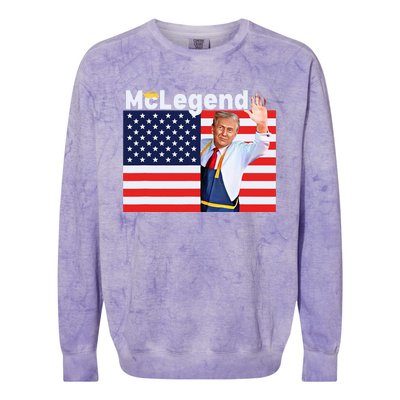 Mclegend Donald Trump Fast Food Worker French Fries Usa Flag Colorblast Crewneck Sweatshirt