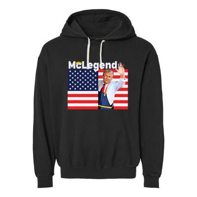 Mclegend Donald Trump Fast Food Worker French Fries Usa Flag Garment-Dyed Fleece Hoodie